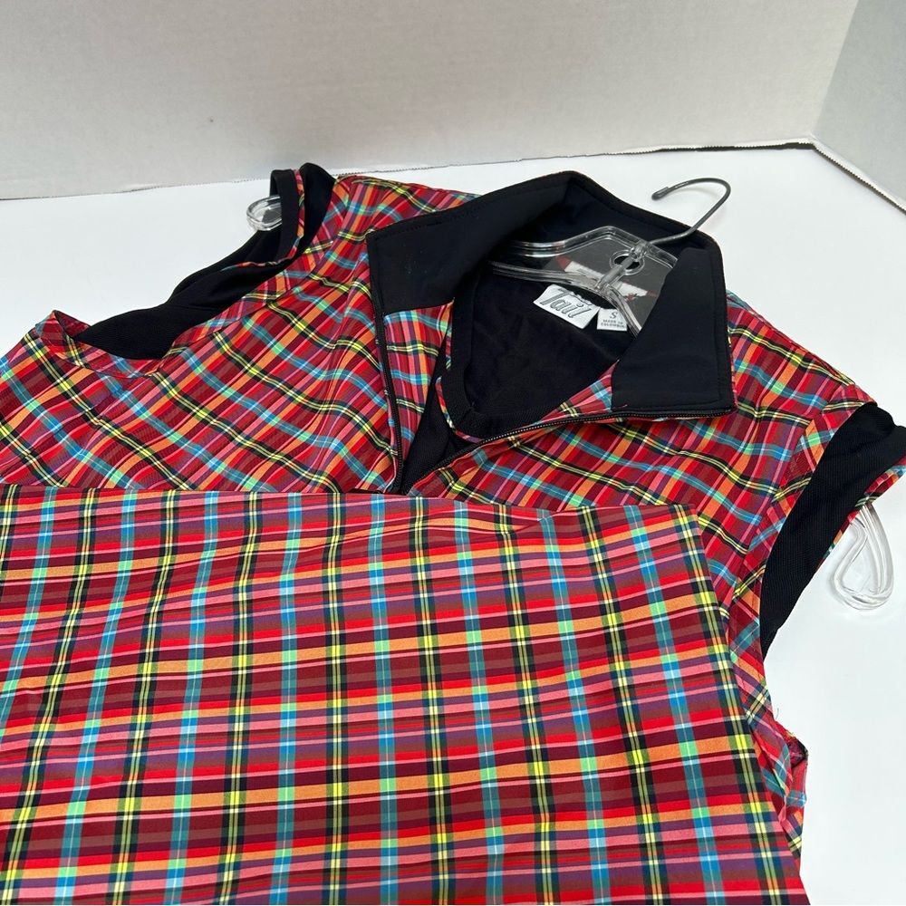Tail Tennis 3 Piece Retro Red Plaid Vest (S), Piped T-Shirt‎ (S) Skirt (10)